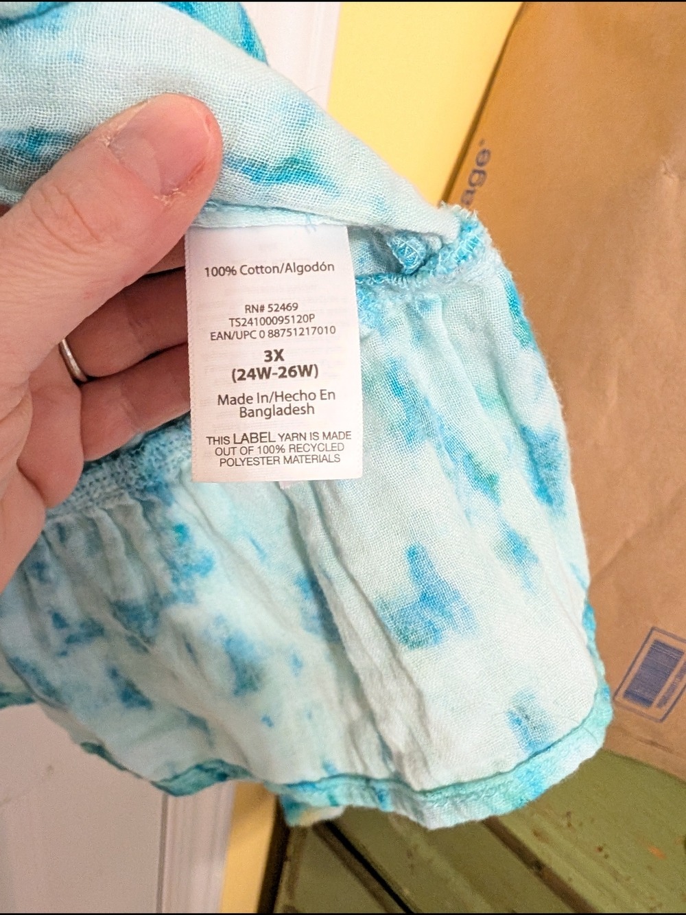 Terra & Sky Turquoise Tie Dye Peplum Tunic - Picture 4 of 5